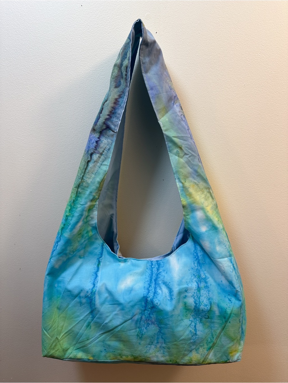Handmade Blue Multicolor Tie-dye Abstract Art Small Mini Size Shoulder Bag